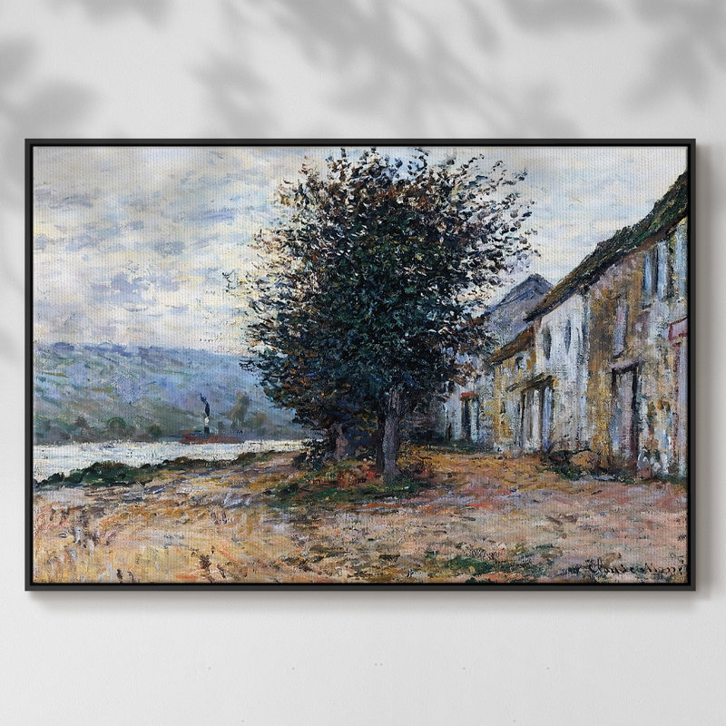 Les rives de la seine à Lavacourt, 1878, H 17 po x l 25 po x P 2 po, Noir