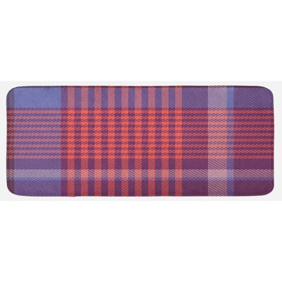 Retro British Irish Cultural Pattern Of Tartan Abstract Celtic Design Purple Lavender Orange Kitchen Mat -  East Urban Home, 6007D94C0B0842949E0B8F09341DC52E