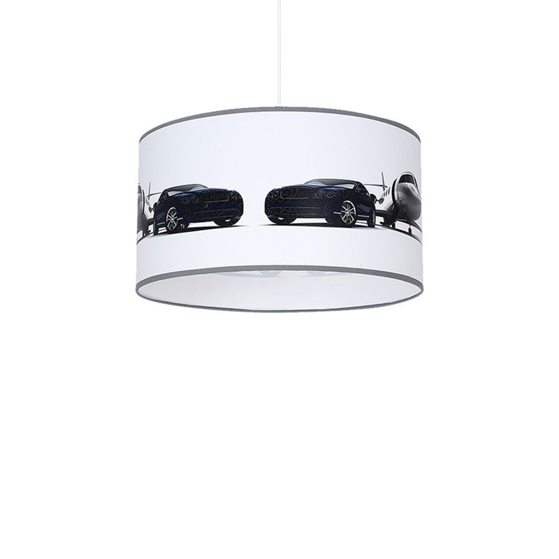 Deron 1 - Light Black/White Drum Pendant