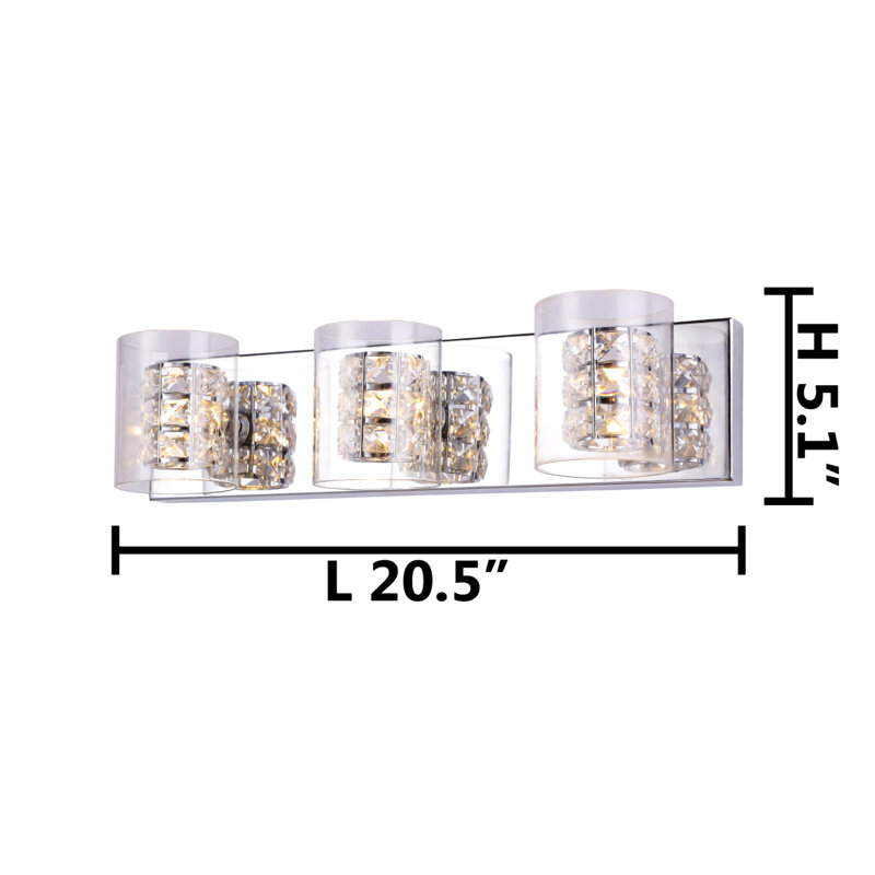 Tiberii Modern 3 Light Crystal Vanity Light