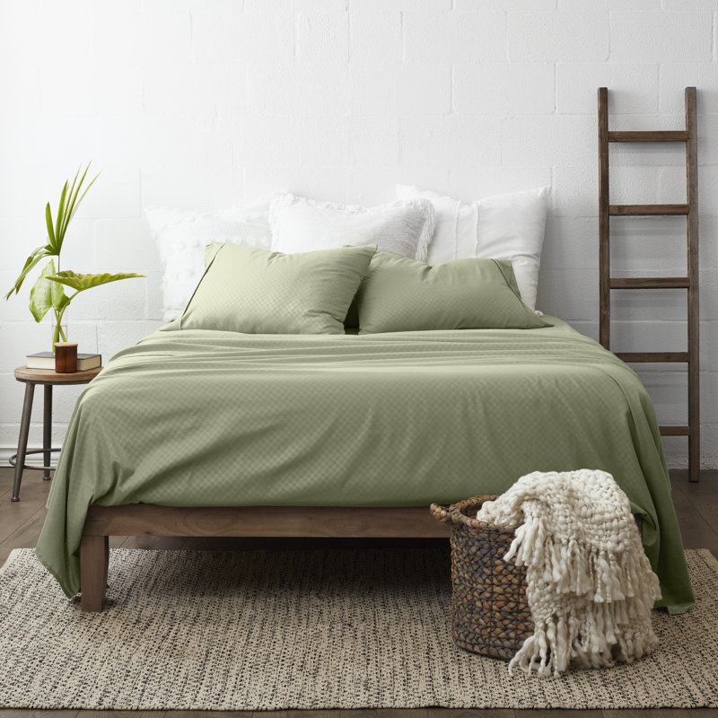 Sage Chevron Deep Pocket Full Microfiber Sheet Set