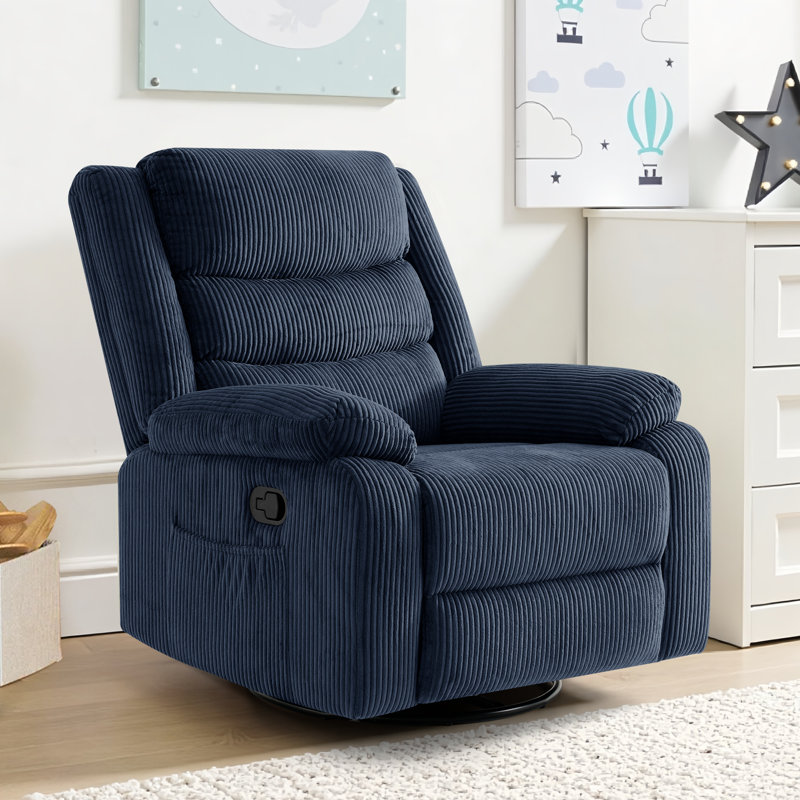 Fauteuil inclinable berçant de 36,4 po Ryse, 100 % polyester gris
