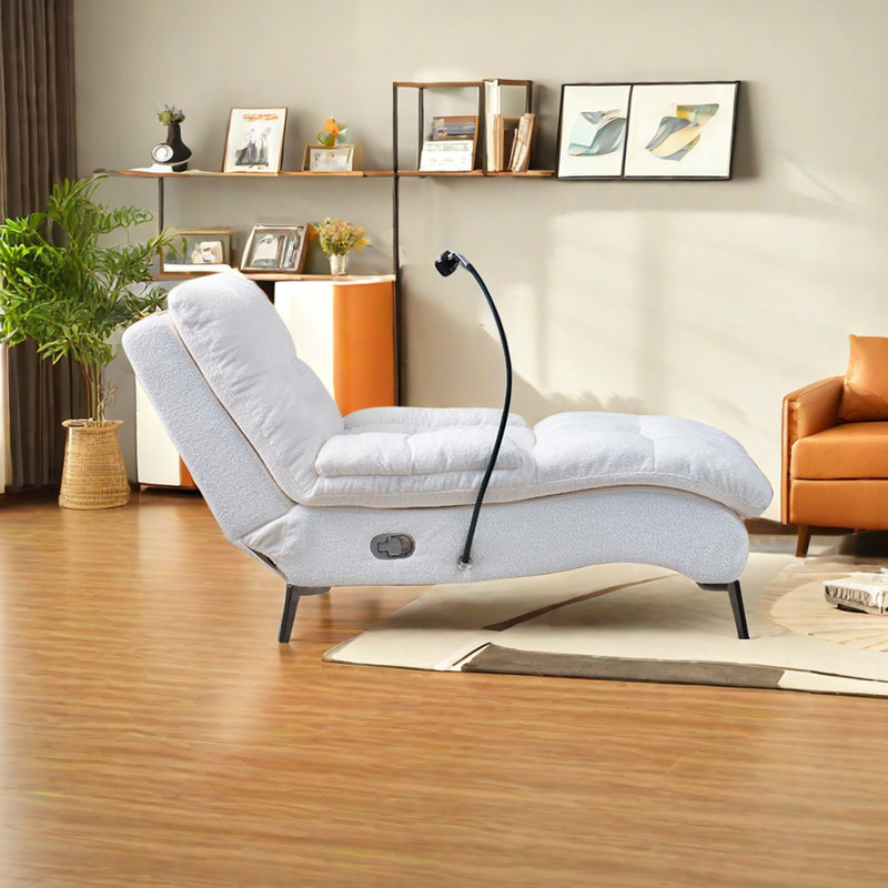 Chaise longue rembourrée Vershaun, Beige