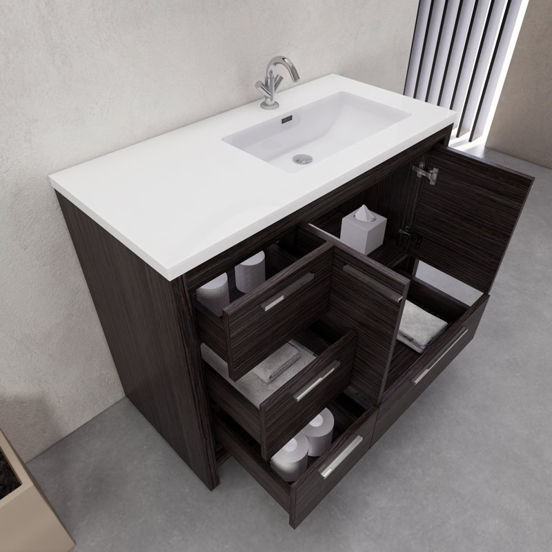 Ensemble de meuble-lavabo simple 41,75 po Eden, Gris foncé
