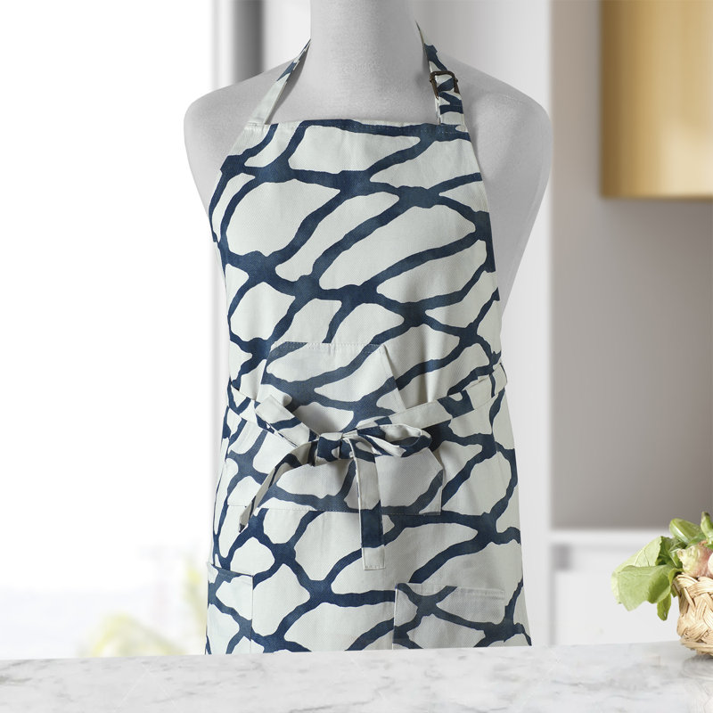 Printed Cotton Kitchen Apron with Pockets Adjustable
