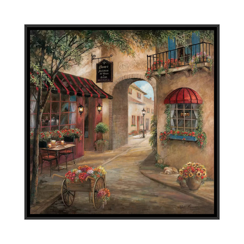 « gino pizzaria detail », impression sur toile, H 18 po x l 18 po x P 1,5 po, Toile avec cadre noir