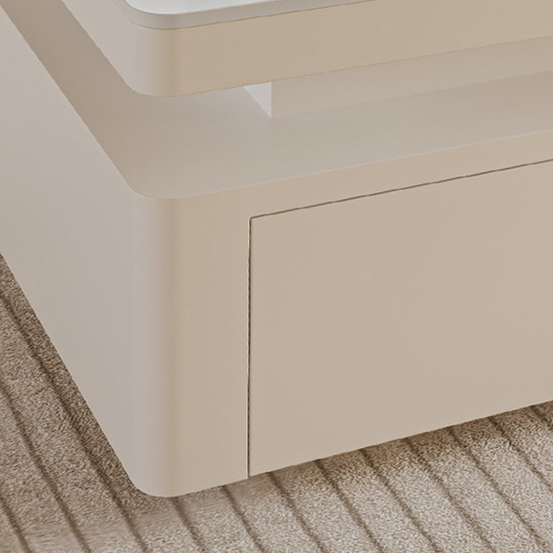Table basse Modern Luxury, Blanc, H 17,71 po x L 47,24 po x l 23,62 po, Blanc
