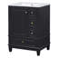 Meuble-lavabo 24 po avec lavabo et tiroirs, meuble-lavabo autoportant avec comptoir en céramique et tablettes de rangement, panneau de fibres à densité moyenne et base en bois massif, meuble-lavabo moderne pour petites salles de bain-115672166-115672170