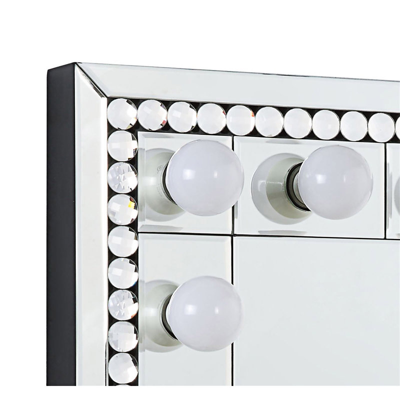 Faux Crystal Diamonds Accent Mirror