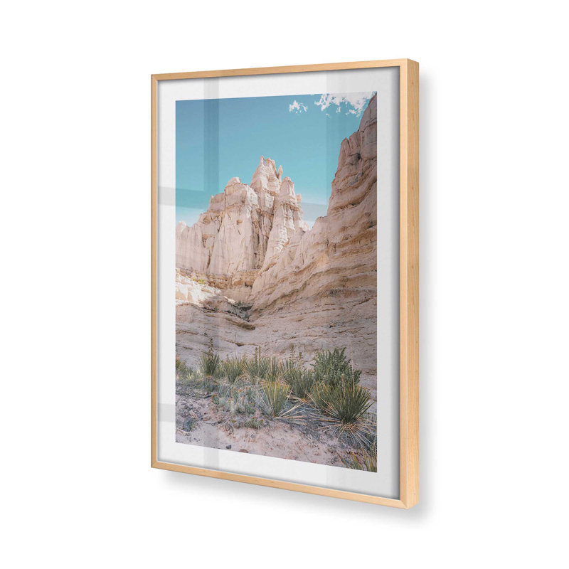 Motif de pics arides, H 21 po x l 17 po x P 1,25 po, Érable brut encadré