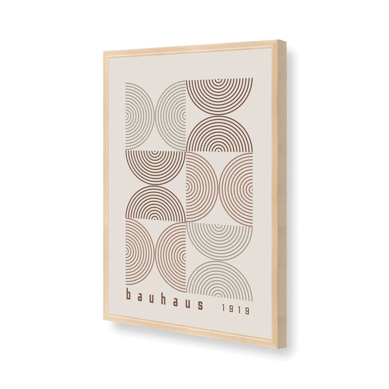 «Brown Bauhaus Composition I», impression roulée, H 11 po x l 9 po x P 1,25 po, Reproduction encadrée sans passe-partout