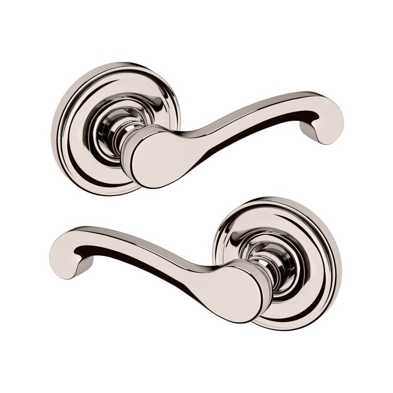 5445V Classic Double Dummy Door Lever with 5048 Rose, Lifetime (PVD) Polished Nickel