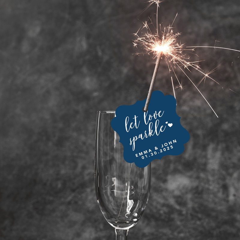 Cadre personnalisé sur mesure Let Love Sparkle, Bleu marine