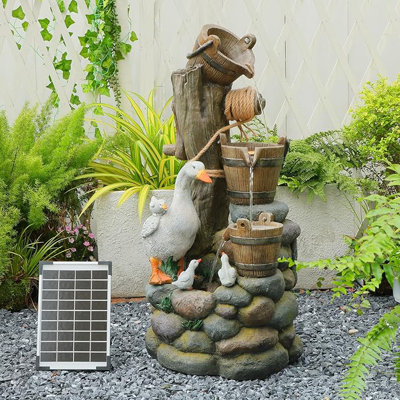 Handcrafted Outdoor Floor Fountain with Lights