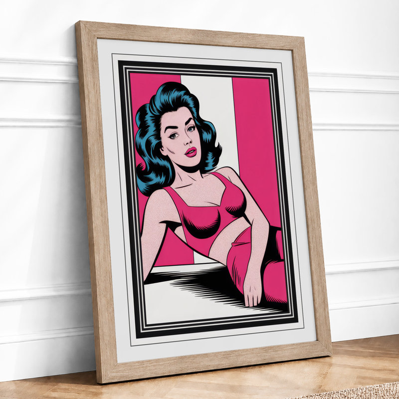 Pink Dream Glamour Retro - Framed Print, A4 - 29.7 x 21.0 cm, Oak