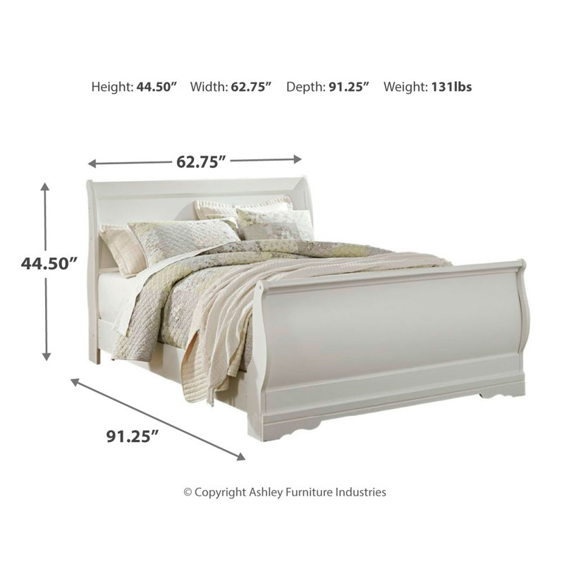 Lit-bateau Gambrill Anarasia, Grand lit, Blanc