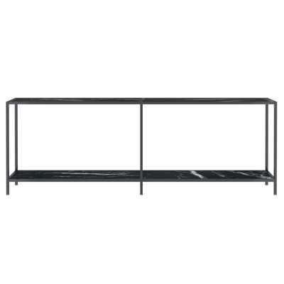 vidaXL Console Table Accent Side Table with Steel Frame Tempered Glass