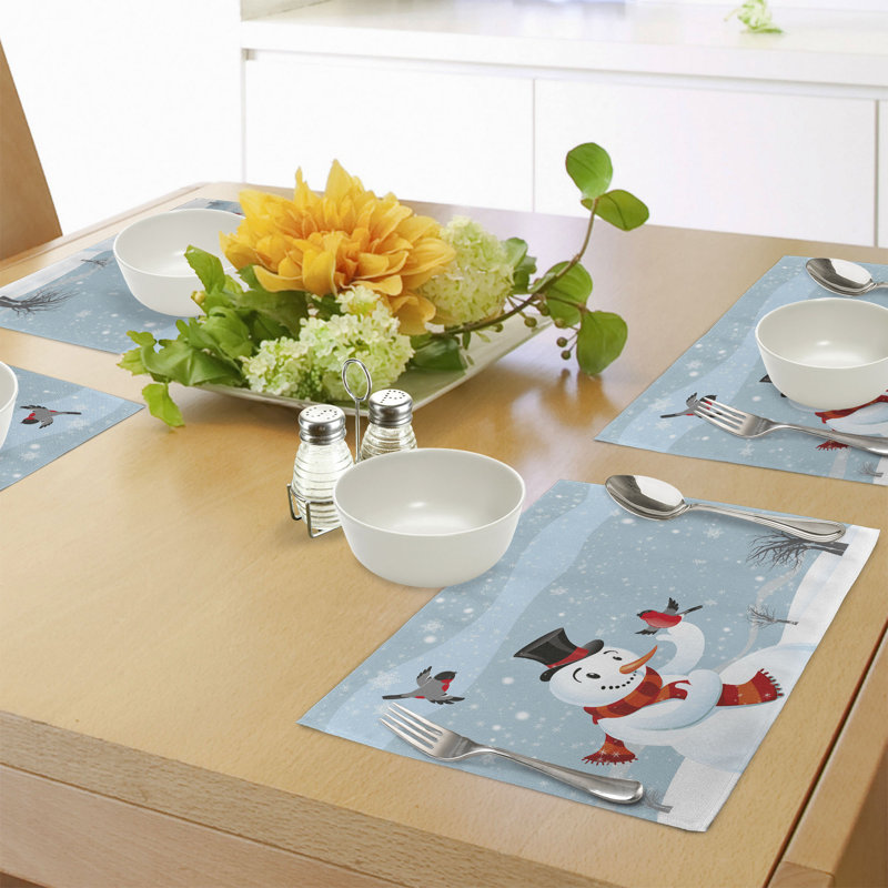 Ensemble de 8 napperons de bonhomme de neige 8 pièces Allium Way® multicolore