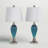 Rynar 25" Blue/Nickel Table Lamp Set