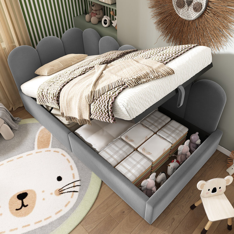 Daybed With Hydraulic Storage, European Single (90 x 200 cm), Grey