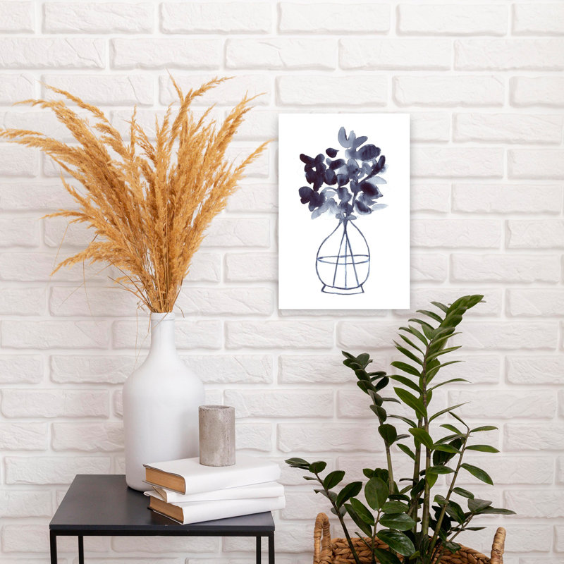 Contemporary Art Abstract Contemporary Minimalist Flower Wall Art by Janel Bragg - Wrapped Canvas Print