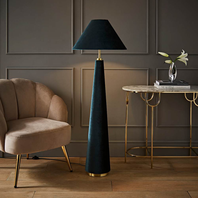 Alari 140cm Column Floor Lamp, Green, Green