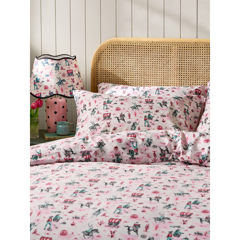 COW GIRL, Double Duvet Cover Set + 2 Standard Pillowcases