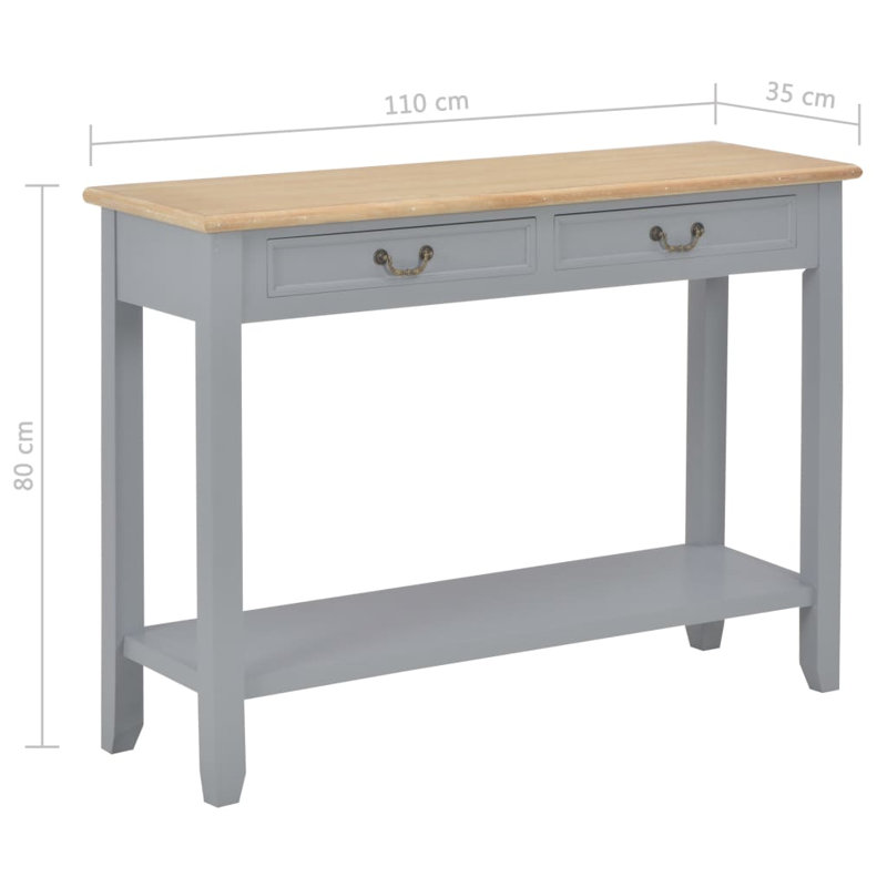 Raymond 110cm Console Table, Natural, Black