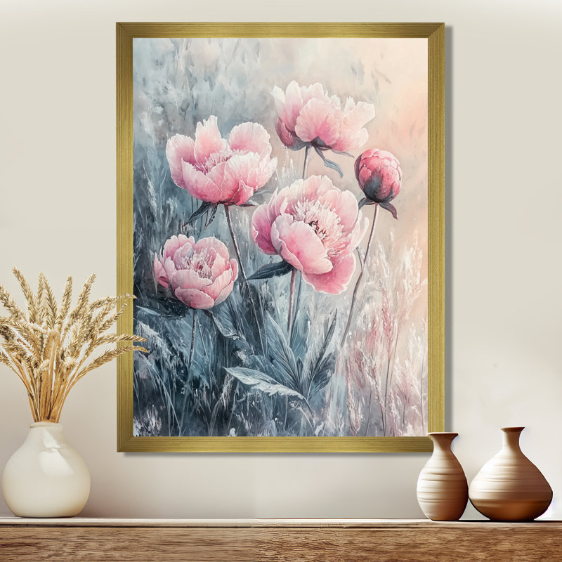 Kelleher - reproduction d'art sur toile florale, H 32 po x l 16 po, Reproduction encadrée d'une seule photo, Doré