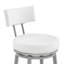 Tabouret de bar pivotant au fini nuage avec similicuir blanc