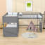 Spacieux lit simple superposé simple au-dessus de simple et simple avec lit mezzanine et tiroirs de rangement doubles-596043007