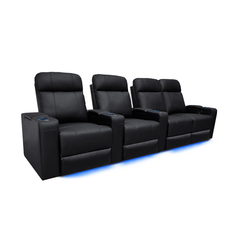 Sièges de cinéma configurables à del à démarrage manuel (rangée de 4), Cuir