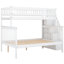 Lit superposé simple au-dessus de l'escalier simple - pin massif et rangement polyvalent avec rangement, pour plus de stabilité