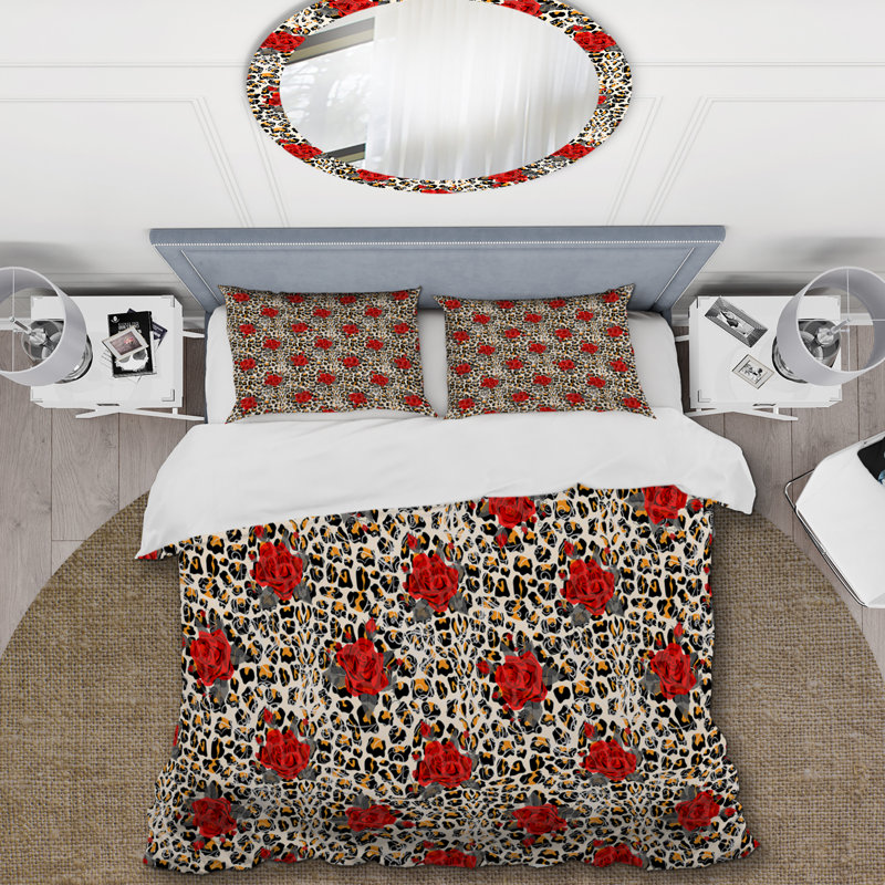 Floral Animal Design - Ensemble de housse de couette animaux - Microfibre de polyester