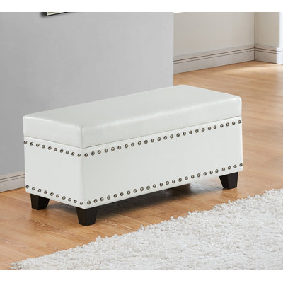Banc de rangement rembourré en similicuir Emey