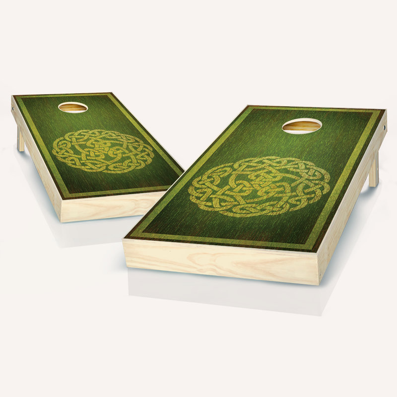 Ensemble de cornhole à nœuds celtiques 2 pi x 4 pi avec lumières à trous
