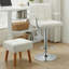 Tabouret de bar pivotant contemporain réglable - Similicuir blanc et chrome