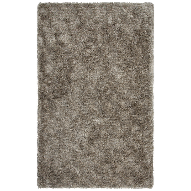 Tapis touffeté à la main brun Wensess, Rectangle 7 pi 6 po x 9 pi 6 po
