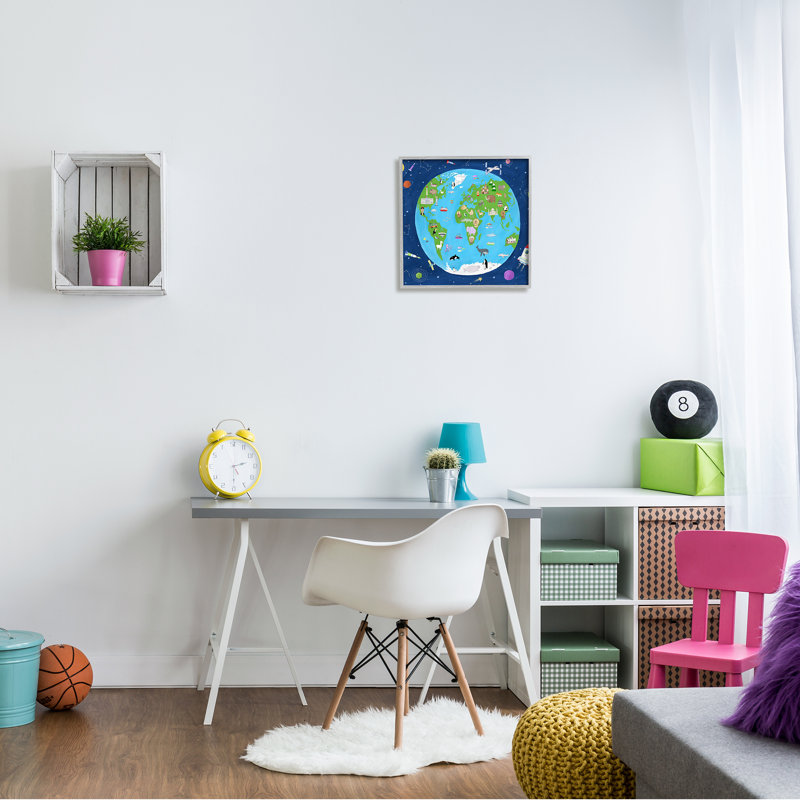Étoiles de la Terre et de l'espace, H 17 po x l 17 po x P 1,5 po, Estampe numérique Farmhouse