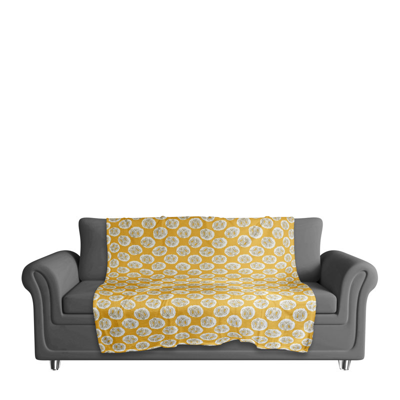 Hand Woven Throw Blanket, Yellow