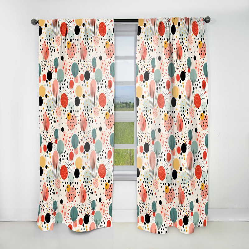 Motif marocain à pois d'influence marocaine - Rideau abstrait - Rideau obscurcissant - 1 panneau, L 52 po x L 108 po