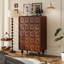 Armoire d'appoint en bois massif brun noisette