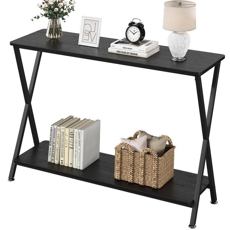 Thaliah Console Table, 31.8" H x 41.3" W x 11.8" D, Black
