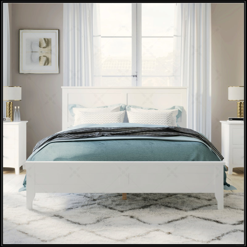 Modern Solid Wood Platform Bed, King