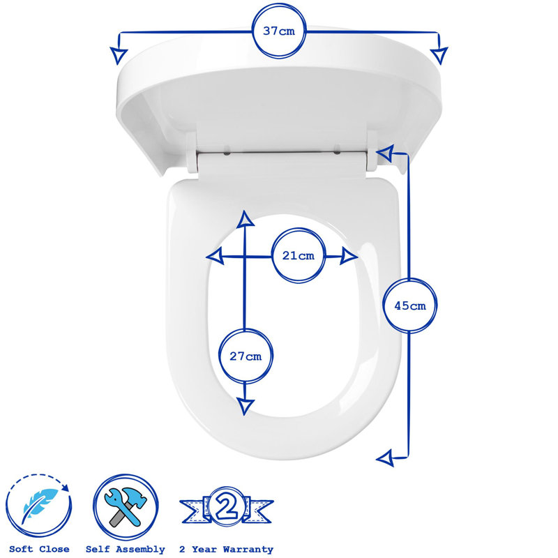 Soft Close Elongated Standard Toilet Seat