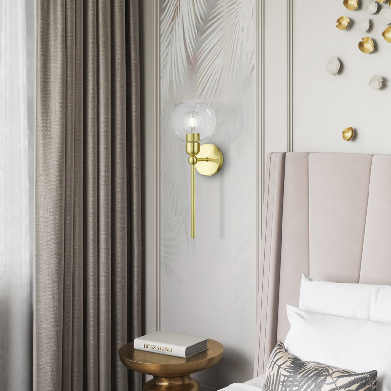 Koehn Steel Armed Sconce, Satin Brass