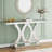Mykhi 55.12'' Glass Top Console Table