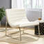 Fauteuil d'appoint en cuir blanc tendance avec pieds élégants et élégants, rehaussant l'apparence