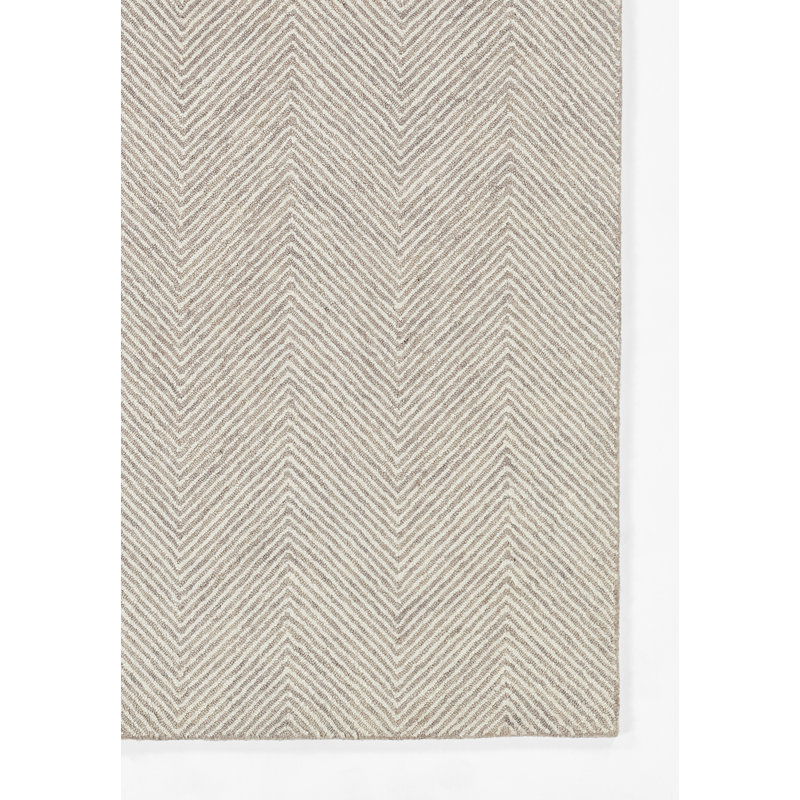 Wheaton Wool Chevron Area Rug in Taupe, Rectangle 9' x 12'