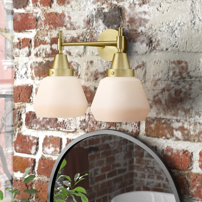 Éclairage pour meuble-lavabo à 2 lumières à intensité variable Gayle, Ampoule incandescente rétro de 60 watts, Transparent